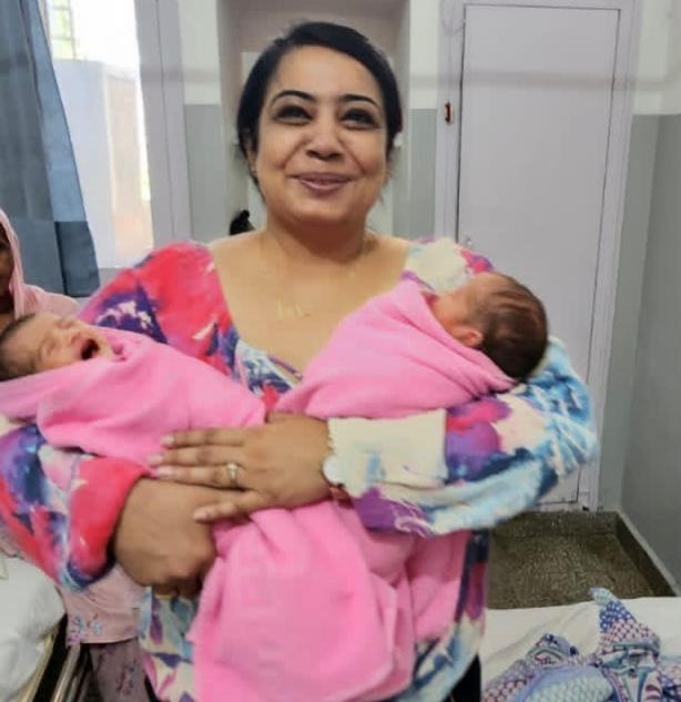 Dr. Meetu Bhushan with Blessed Newborn Twins