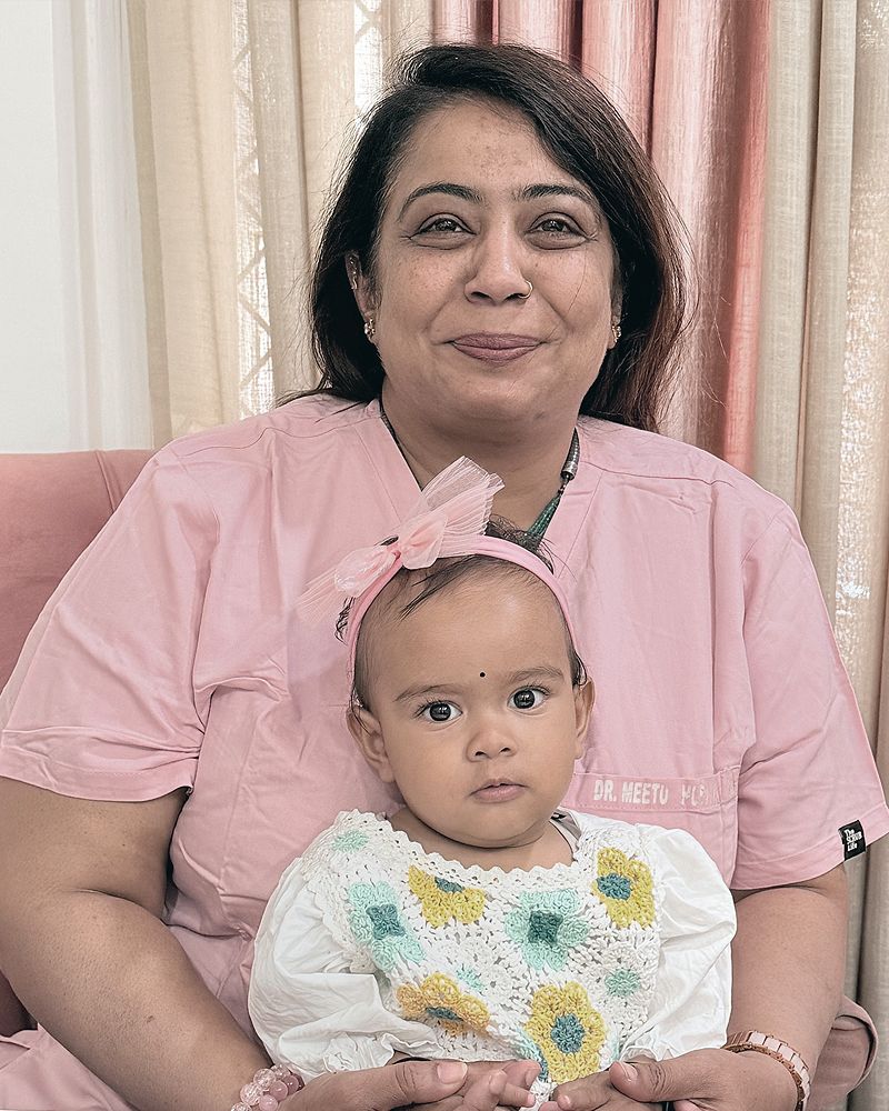 Dr. Meetu Bhushan consulting with patient